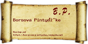 Borsova Pintyőke névjegykártya